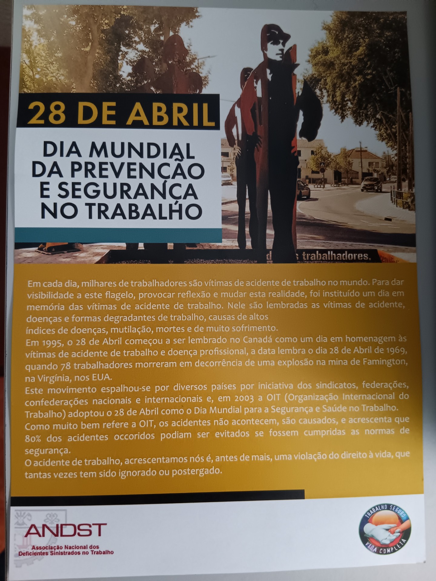 28 de abril_DIA MUNDIAL DA PREVENÇÃO E SEGURANÇA NO TRABALHO