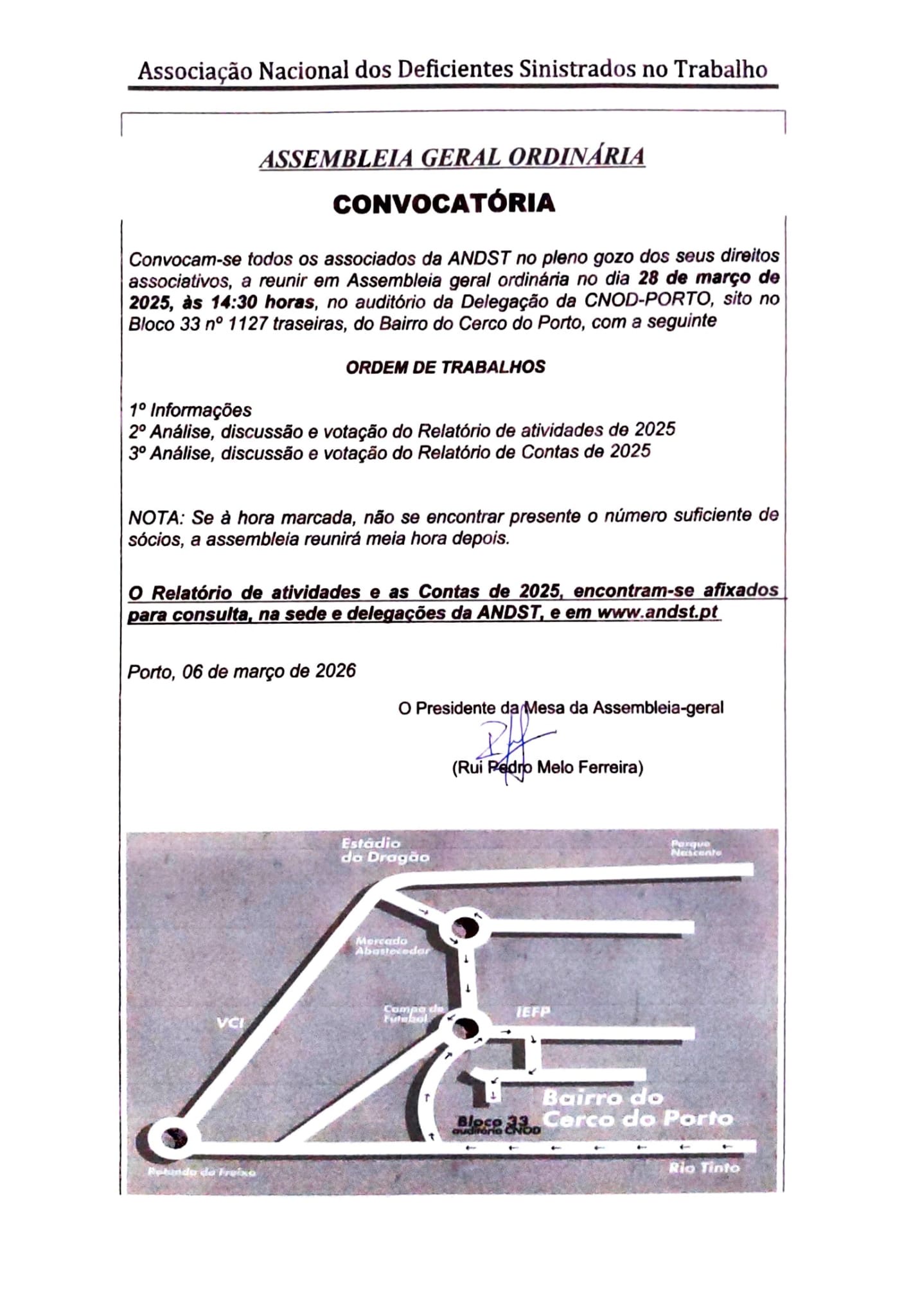 Convocatória Assembleia Geral Ordinária