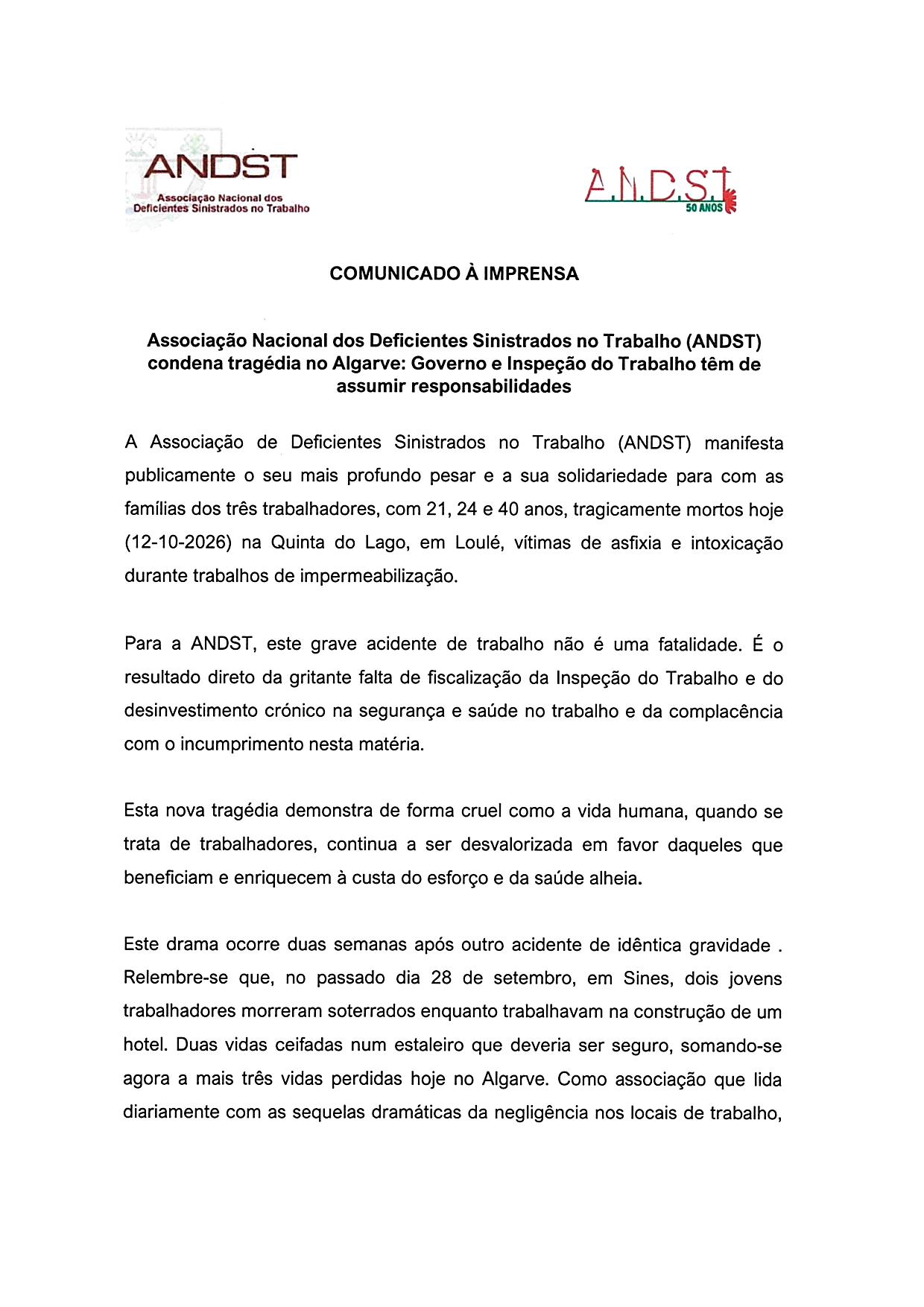 Comunicado à Imprensa